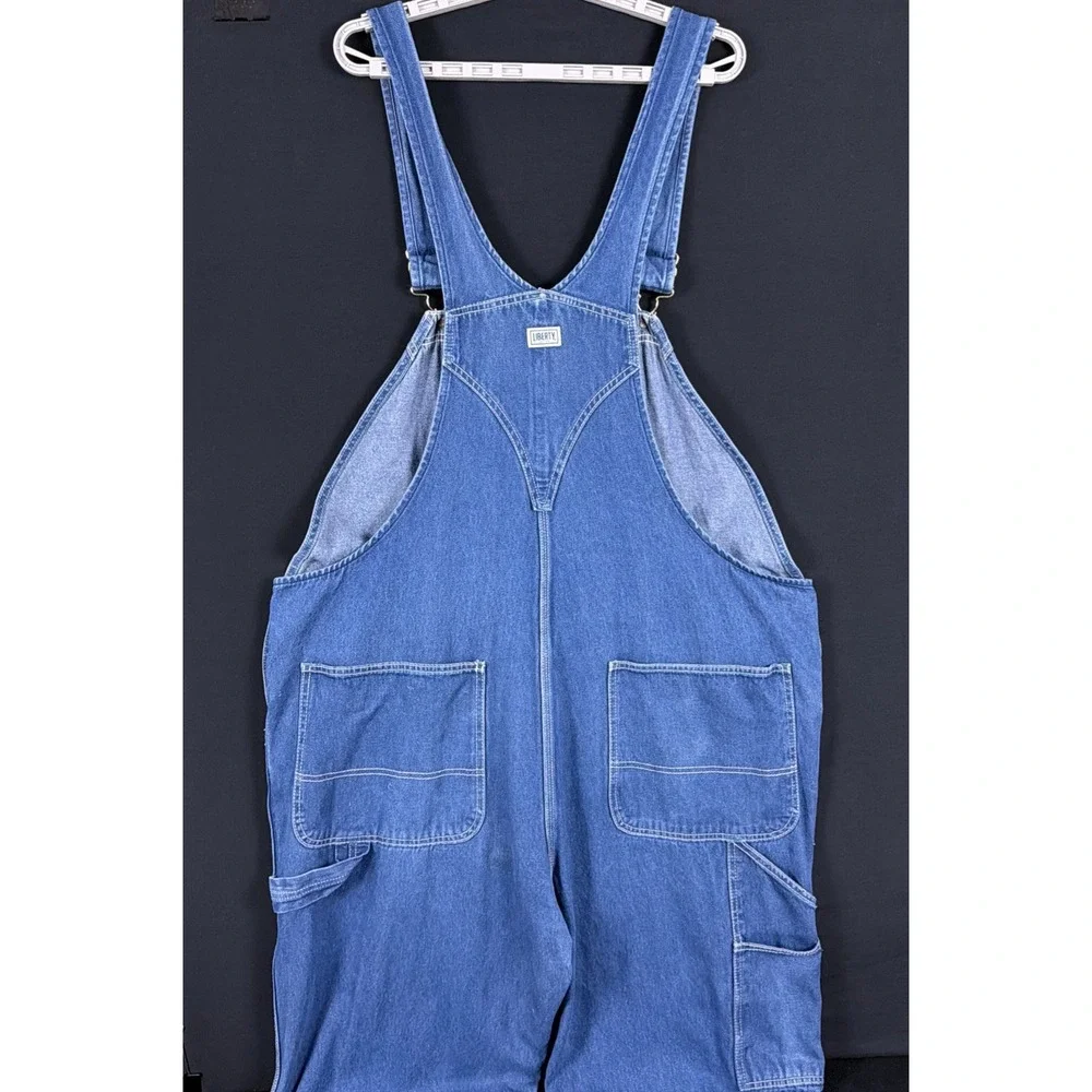 Liberty Men's Stonewashed Denim Bib Overalls 44x32 14006SW9 Workwear Green Zip